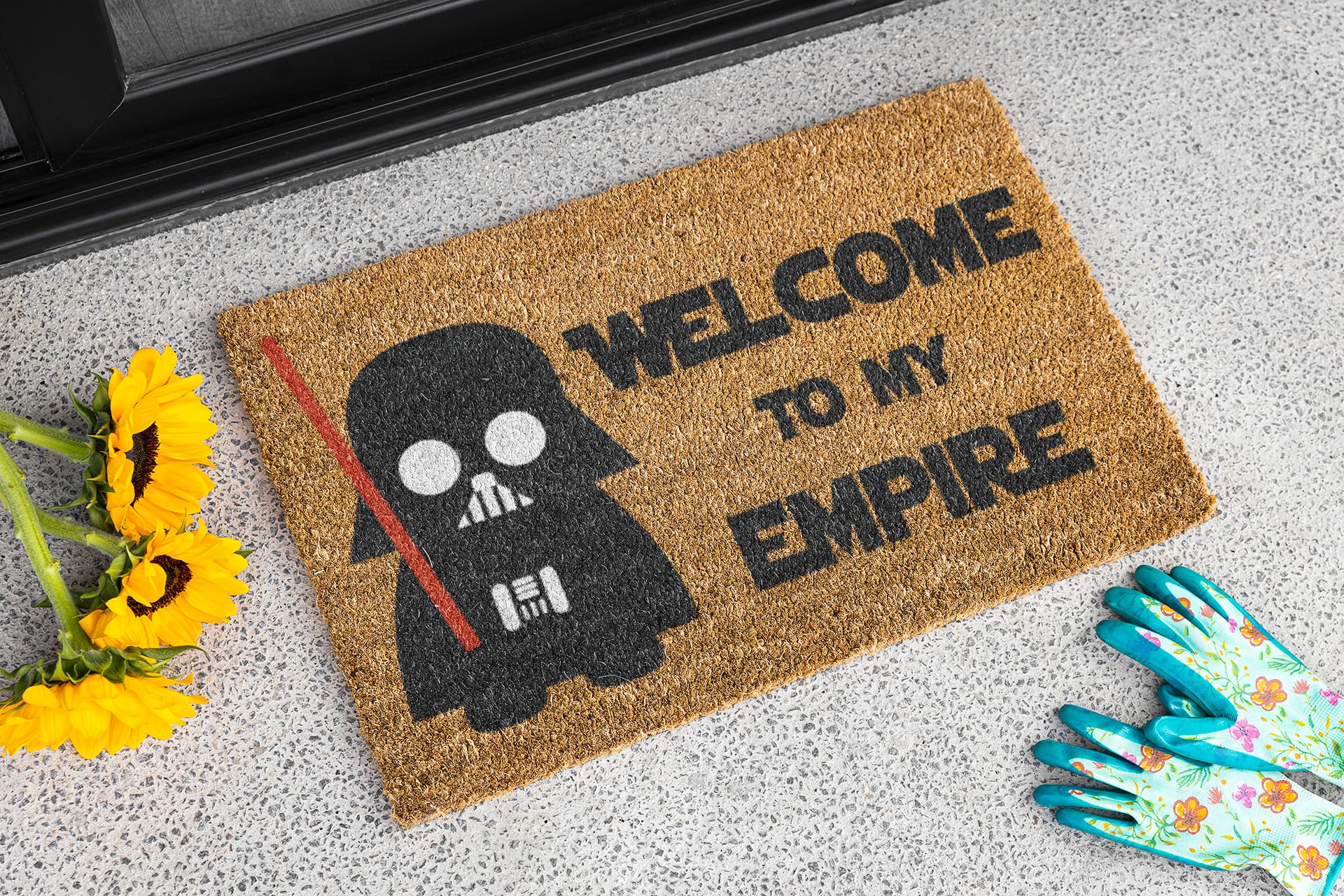 KOKO DOORMATS Zerbino Ingresso casa - Tappeto divertenti in fibra di cocco e base antiscivolo da PVC, da esterno e interno con misure 40x60cm (Welcome to my Empire)