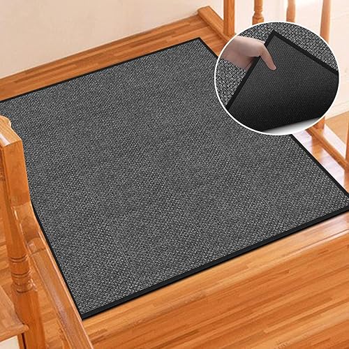 Miniatura 11 de GOYLSER Peldaños antideslizantes para escaleras de madera en interiores, 15 piezas de alfombrillas para escalones beige con respaldo de goma