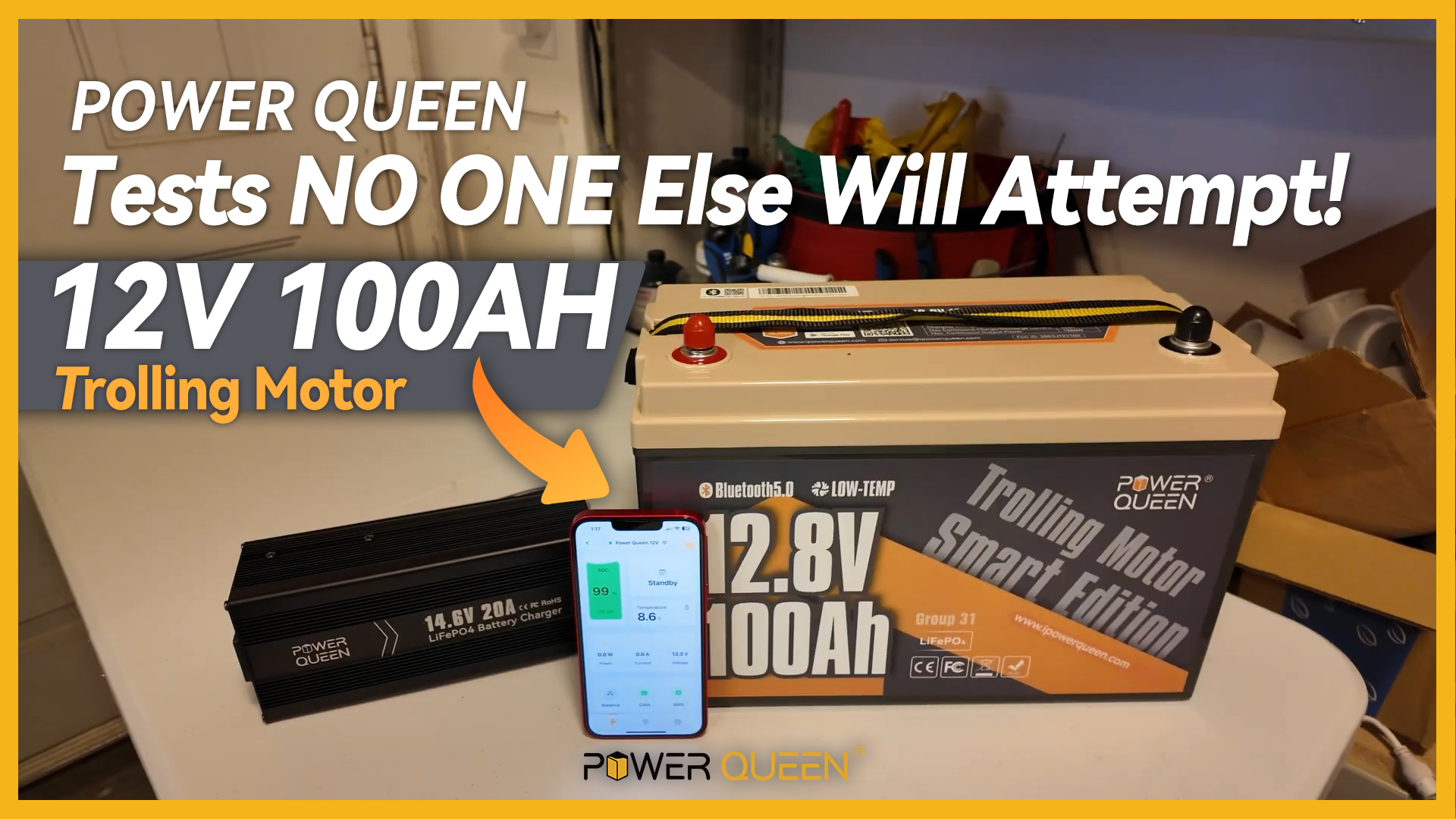 Power Queen 12V 100Ah Lithium LiFePO4 Batterie, gebaut in Smart 100A BMS, Niedrigtemperaturschutz 4000 Batterie für Wohnmobil, Solar Marine, Off-Grid Power Queen 12V 100Ah Lithium LiFePO4 Batterie, gebaut in Smart 100A BMS, Niedrigtemperaturschutz 4000 Batterie für Wohnmobil, Solar Marine, Off-Grid