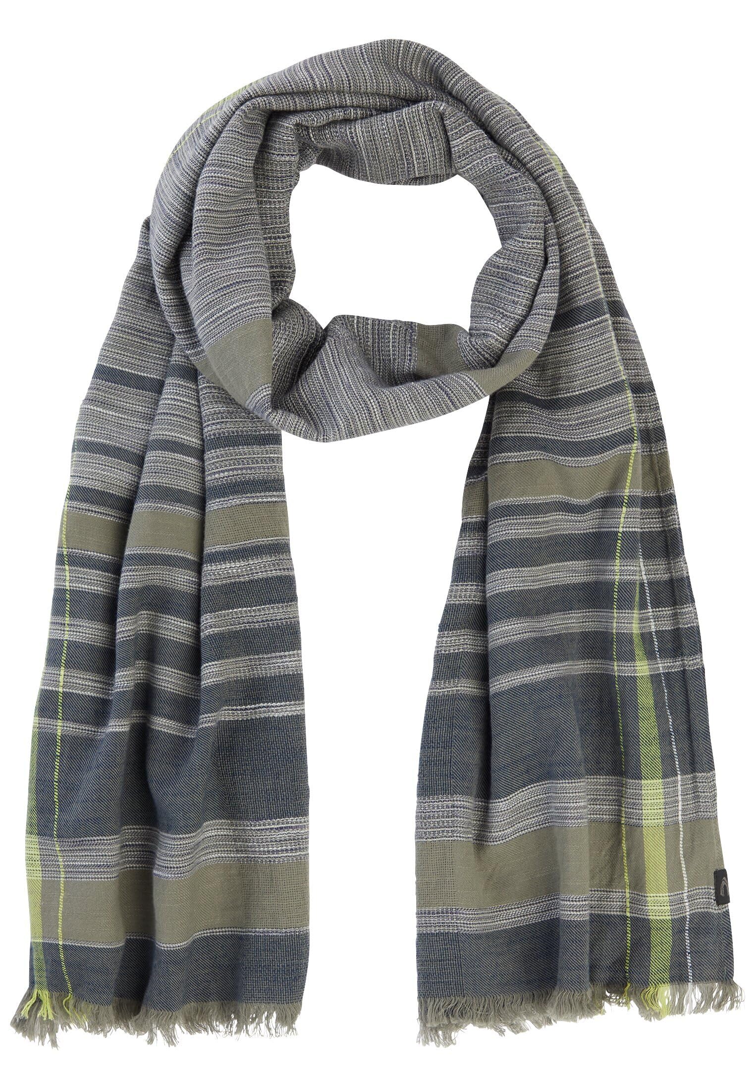 camel active Men's Pure Cotton Scarf, Green, One Size