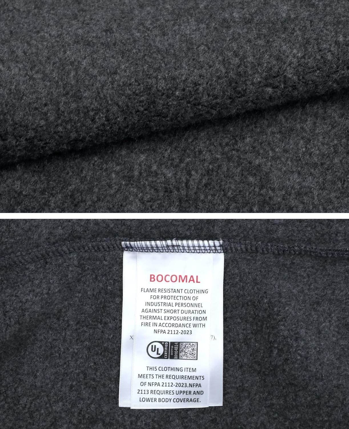 BOCOMAL FR Hoodies Zipper Front 10.5oz Cotton Fleece Flame Resistant Hooded Sweatshirts - Image 7