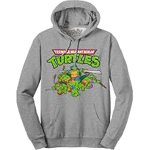 Tee Luv Mens Faded Teenage Mutant Ninja Turtles Cartoon Cast Hoodie