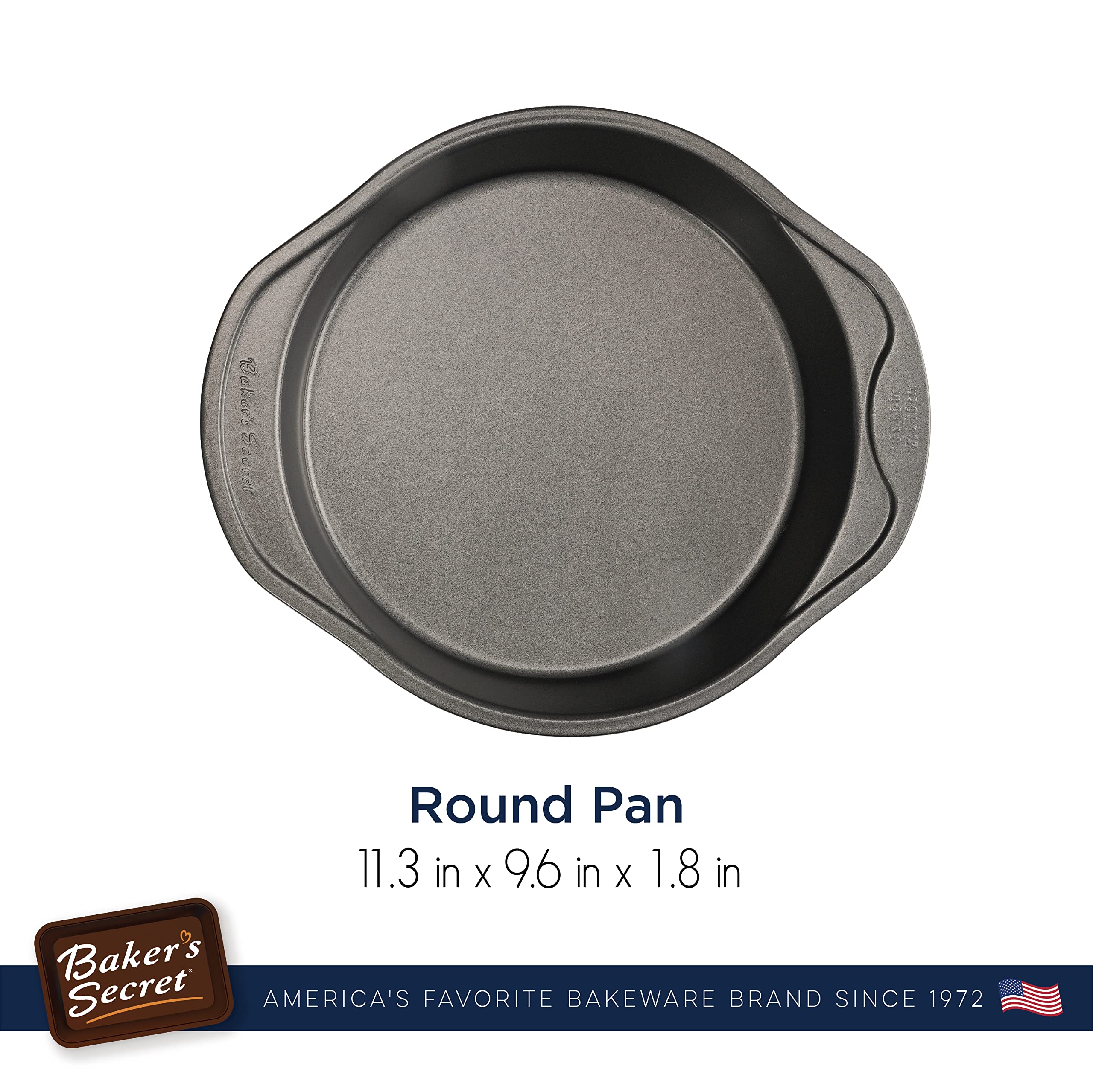 Baker's Secret 9-Inch Round Cake Pans 2-Pack - Nonstick Carbon Steel Baking Pans Classic Collection