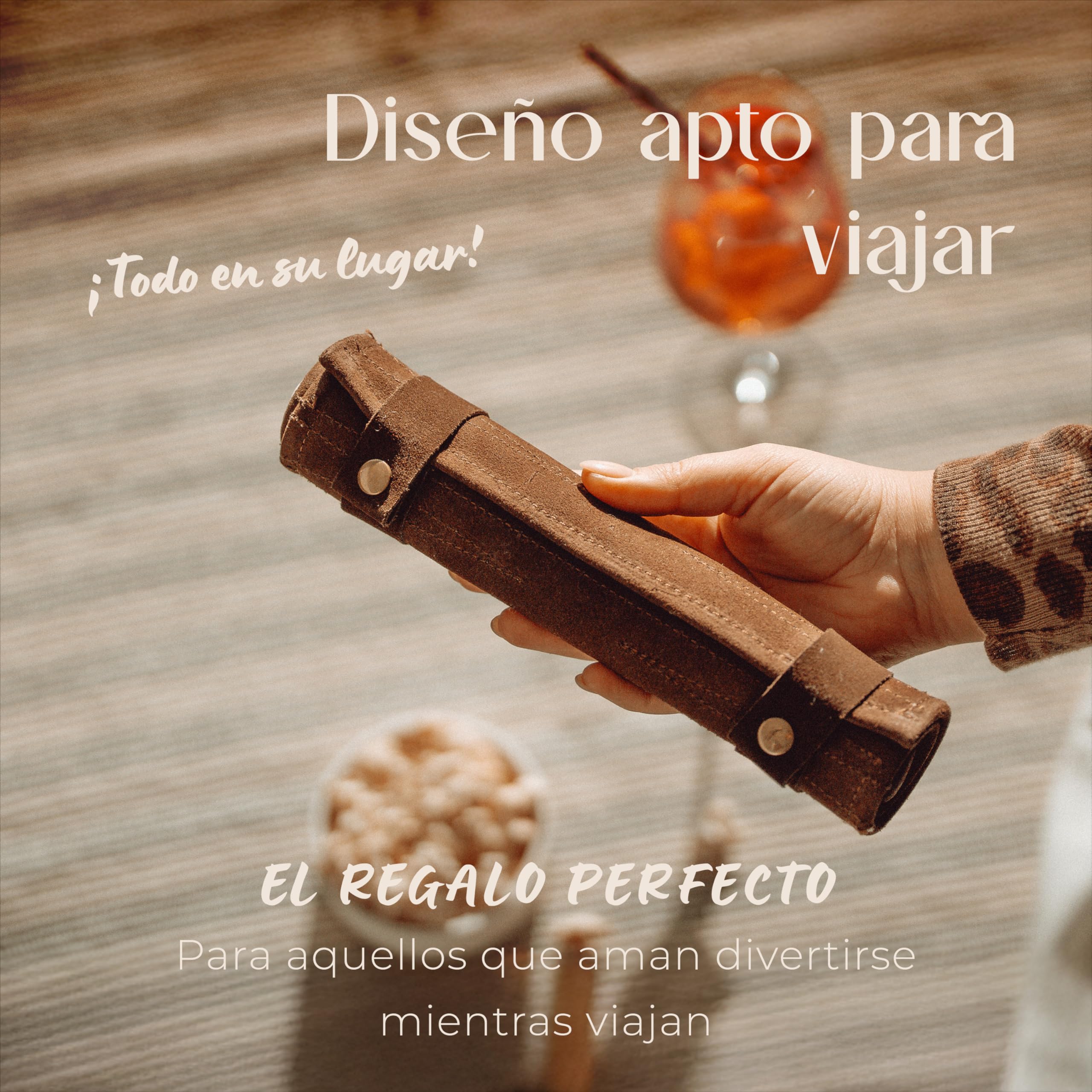 Amari ® Backgammon - Backgammon de viaje para viajes y viajes – Back Gammon, juego de maletas de backgammon de viaje de piel