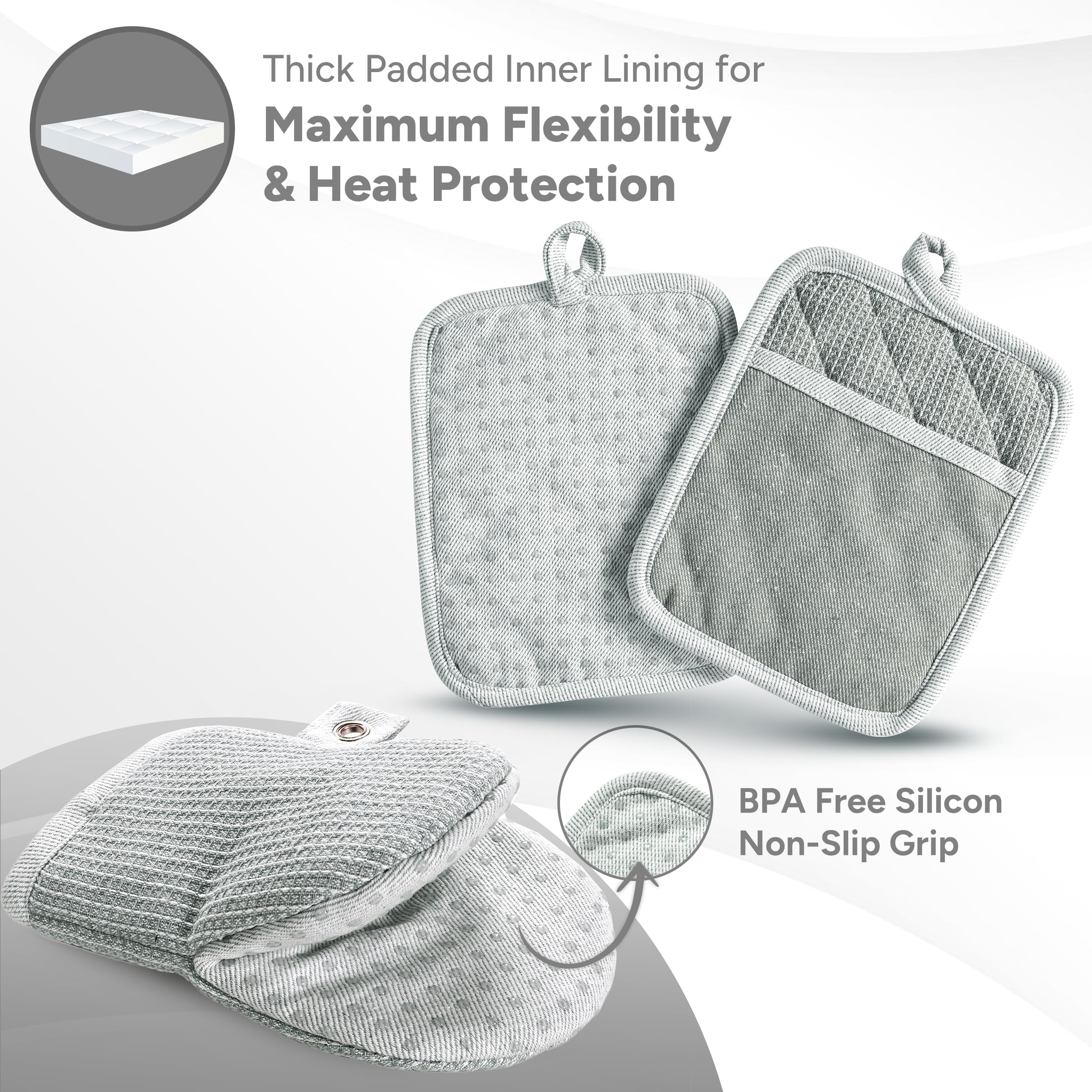 Maniques En Silicone Forme Requin — Avec Clip Isolation — Pour Four, Micro-Ondes, Barbecue — Lot De 2