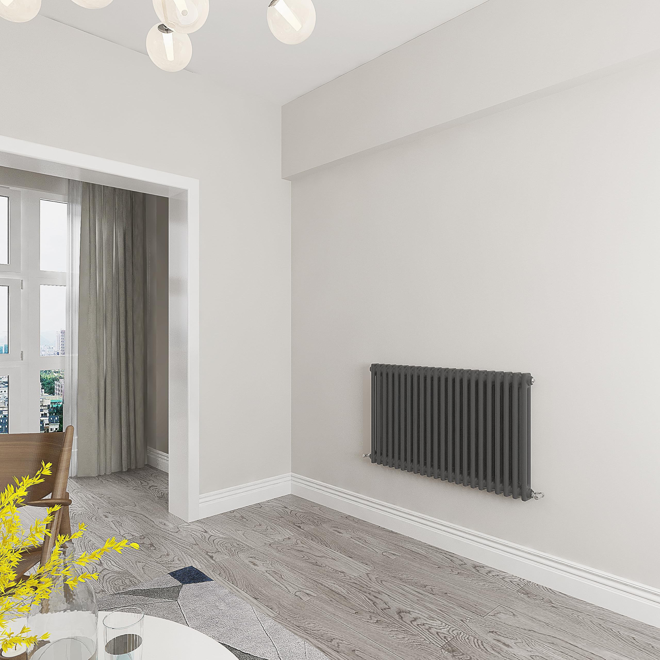 Sky Bathroom Anthracite Skybathroom | 600X1010mm Horizontal Cast Iron Double Column Traditional Central Heating Radiator