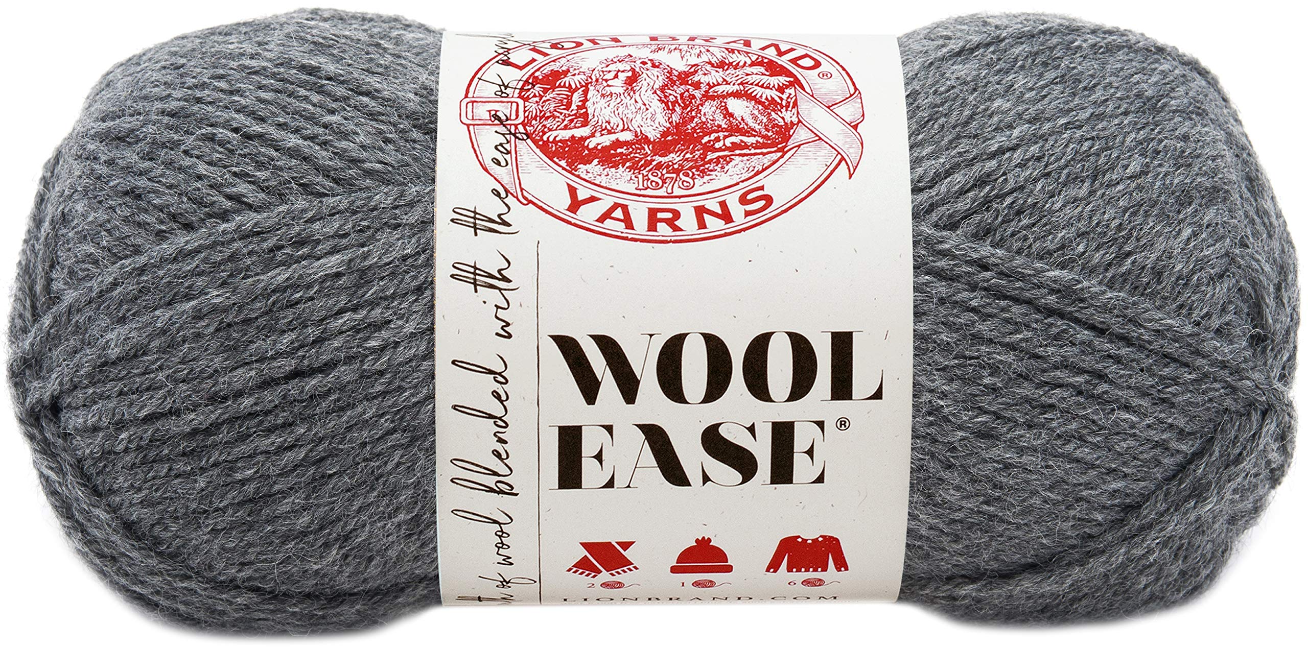 Lion Brand Yarn(1 Skein) Wool-Ease Yarn, Oxford Grey