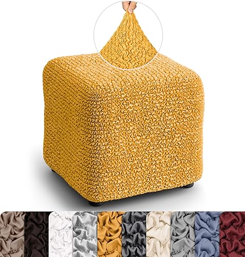 Miniatura 25 de PAULATO BY GA.I.CO. Funda para Otomana Pequeña Funda para Taburete Funda para Puf - Funda de Tela de Poliéster Suave - Protector de Muebles Elástico