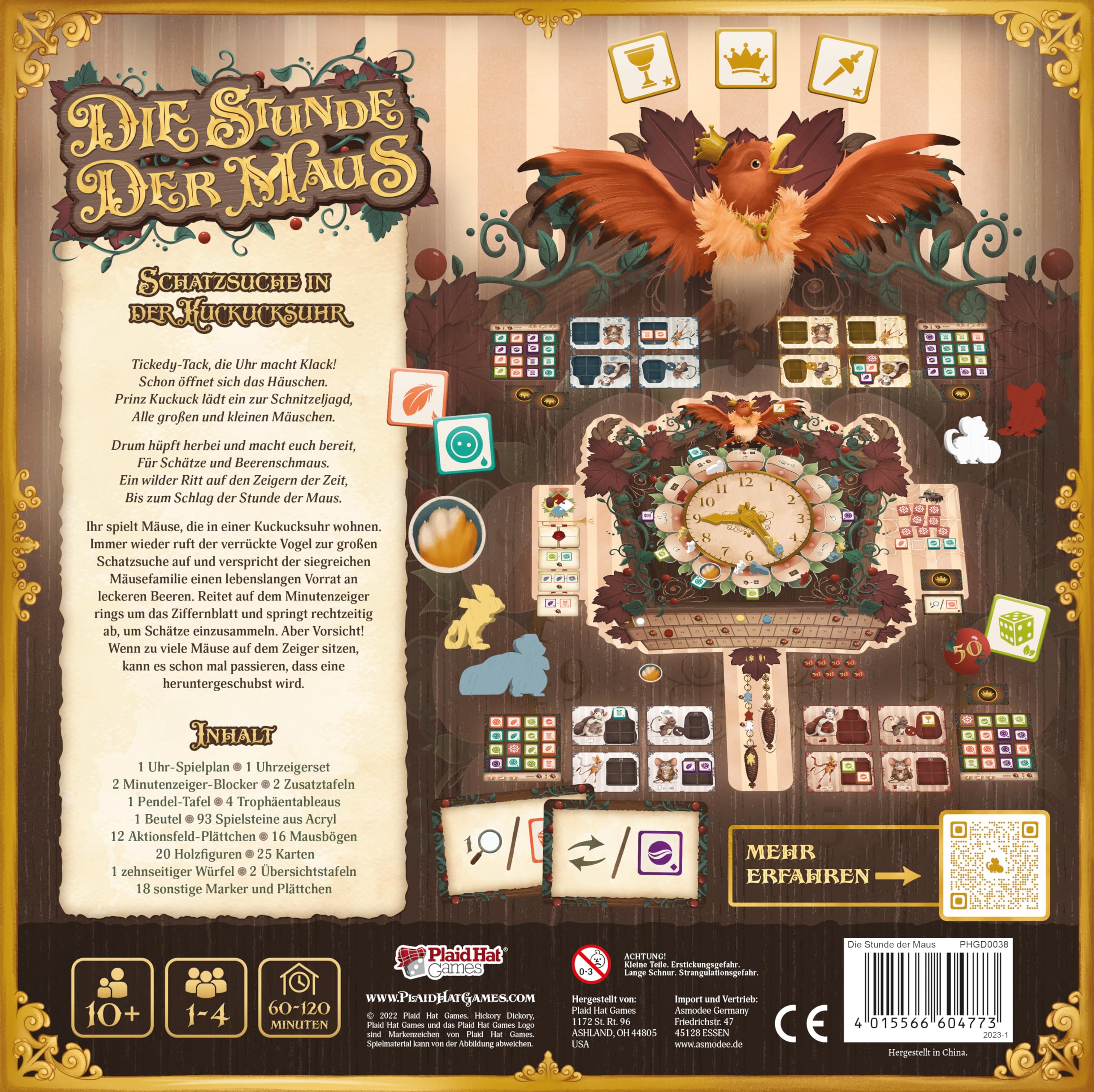 Plaid Hat Games | L'heure de la Souris | Jeu de Famille | Jeu de société | 1 à 4 Joueurs | À partir de 10 Ans | 60 à 120 Minutes | Allemand
