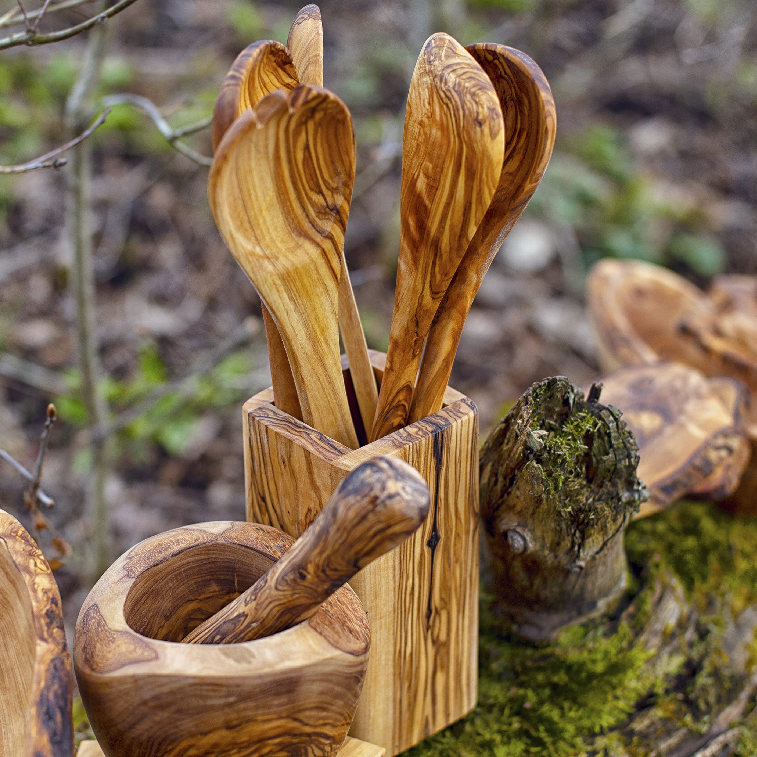 Amazon | Forest Decor オリーブウッド乳鉢とすりこぎセット