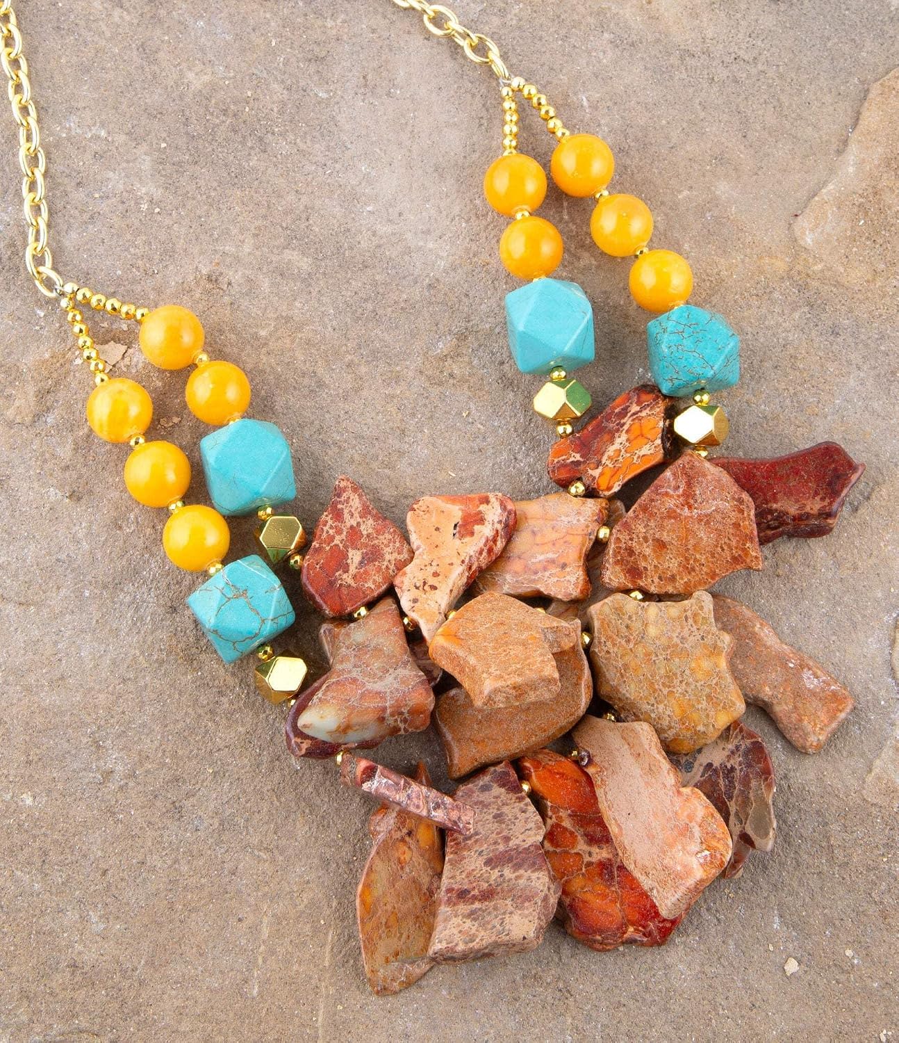 Barse Jewelry Windswept Double Strand Slab Necklace