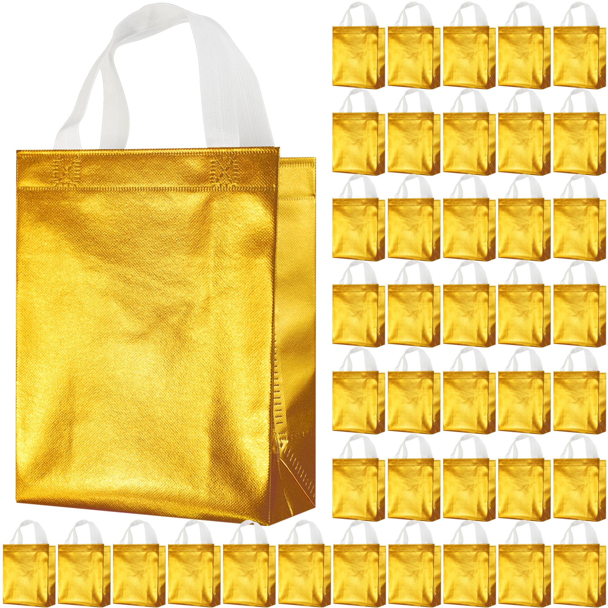 BLEWINDZ 100 Medium Reusable Gift Bags with Handles - Ideal Party Favors & Shopping Bags (10 Colors)