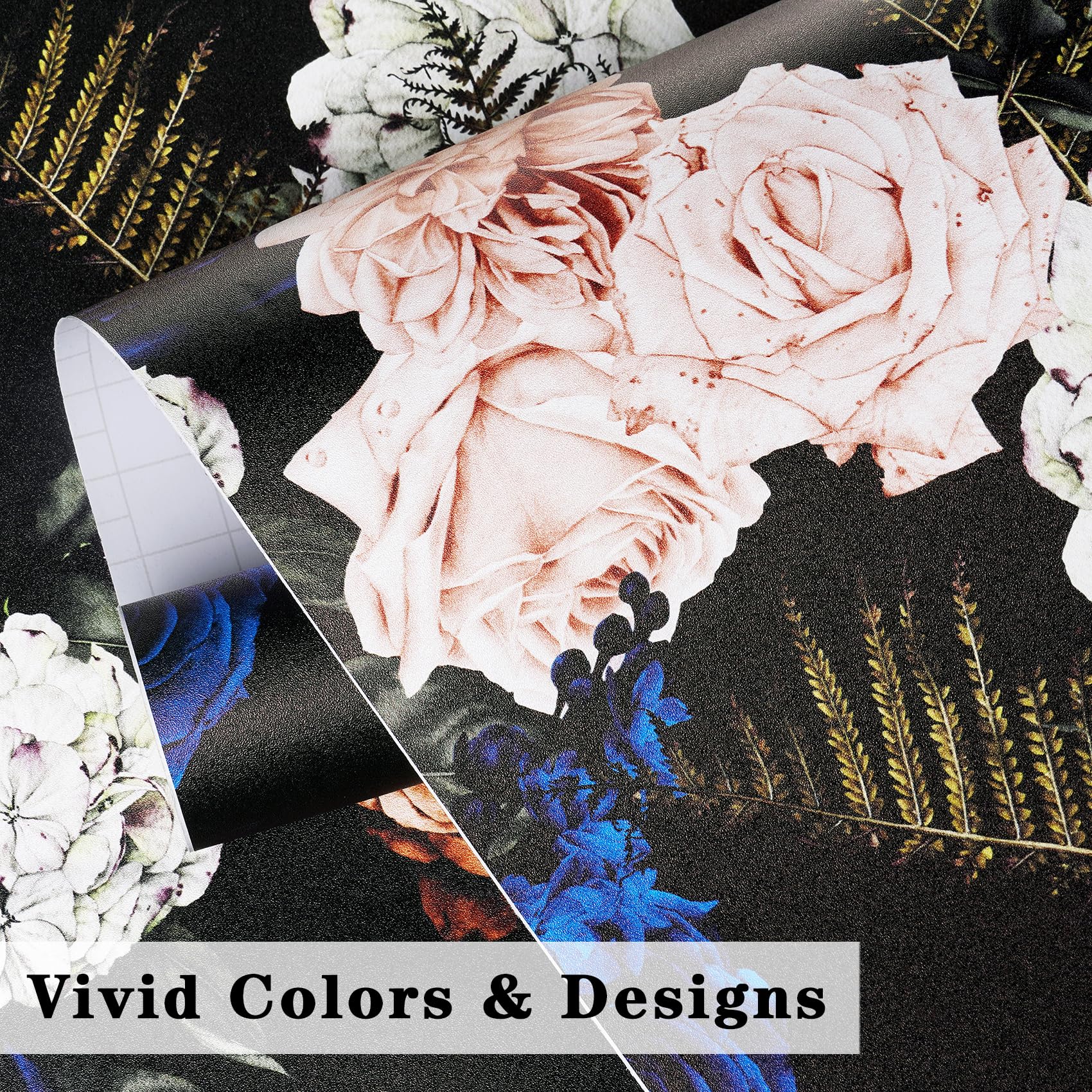 Wall Panels Floralplus Peel And Stick Wallpaper Boho Dark Floral ...