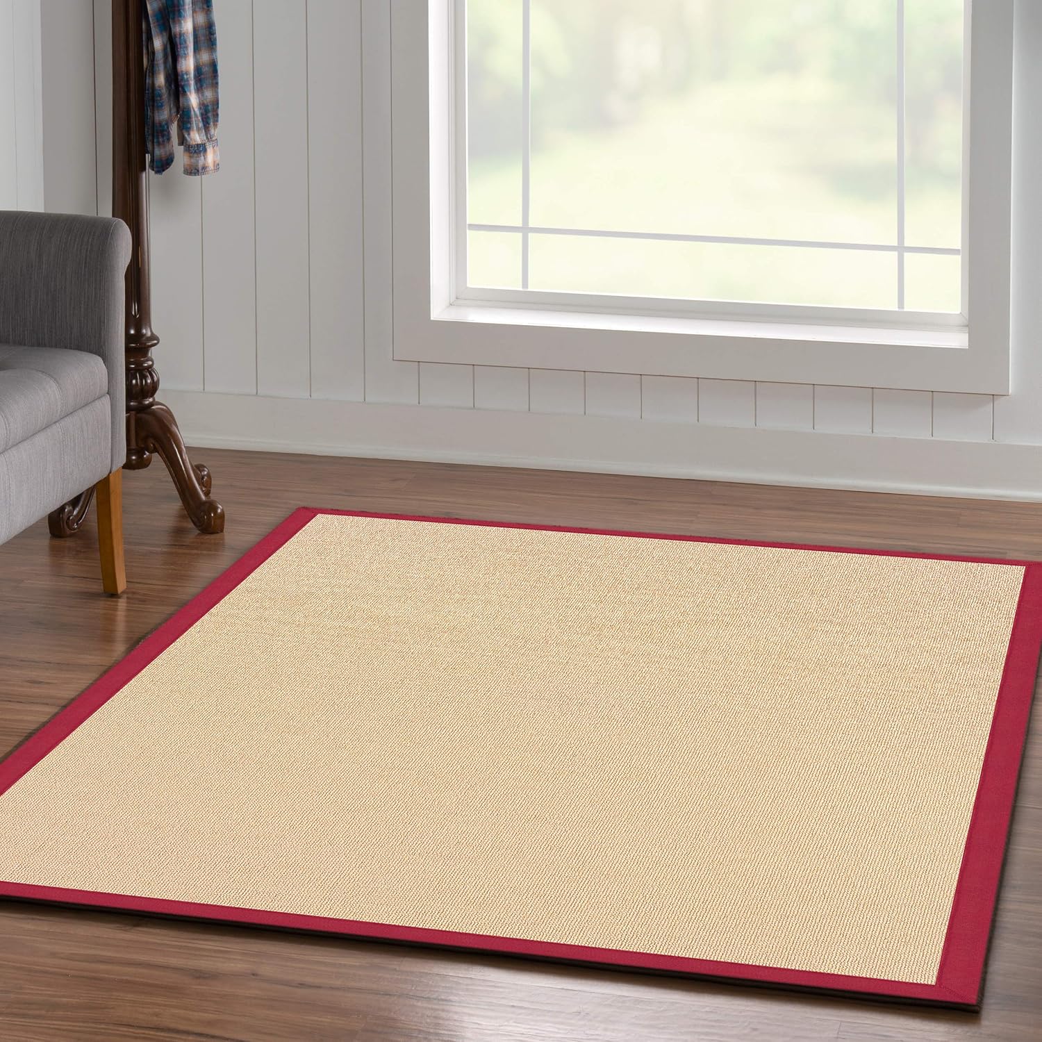 Linon Collection Athena Brown & Red, 5 x 8, Red