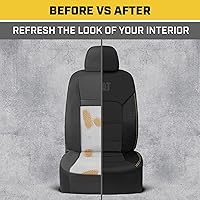 Vista 7 de Cat FlexHybrid - Fundas de asiento de automóvil, de piel sintética negra de alta calidad + fundas de asiento de malla para autos, camiones, SUV