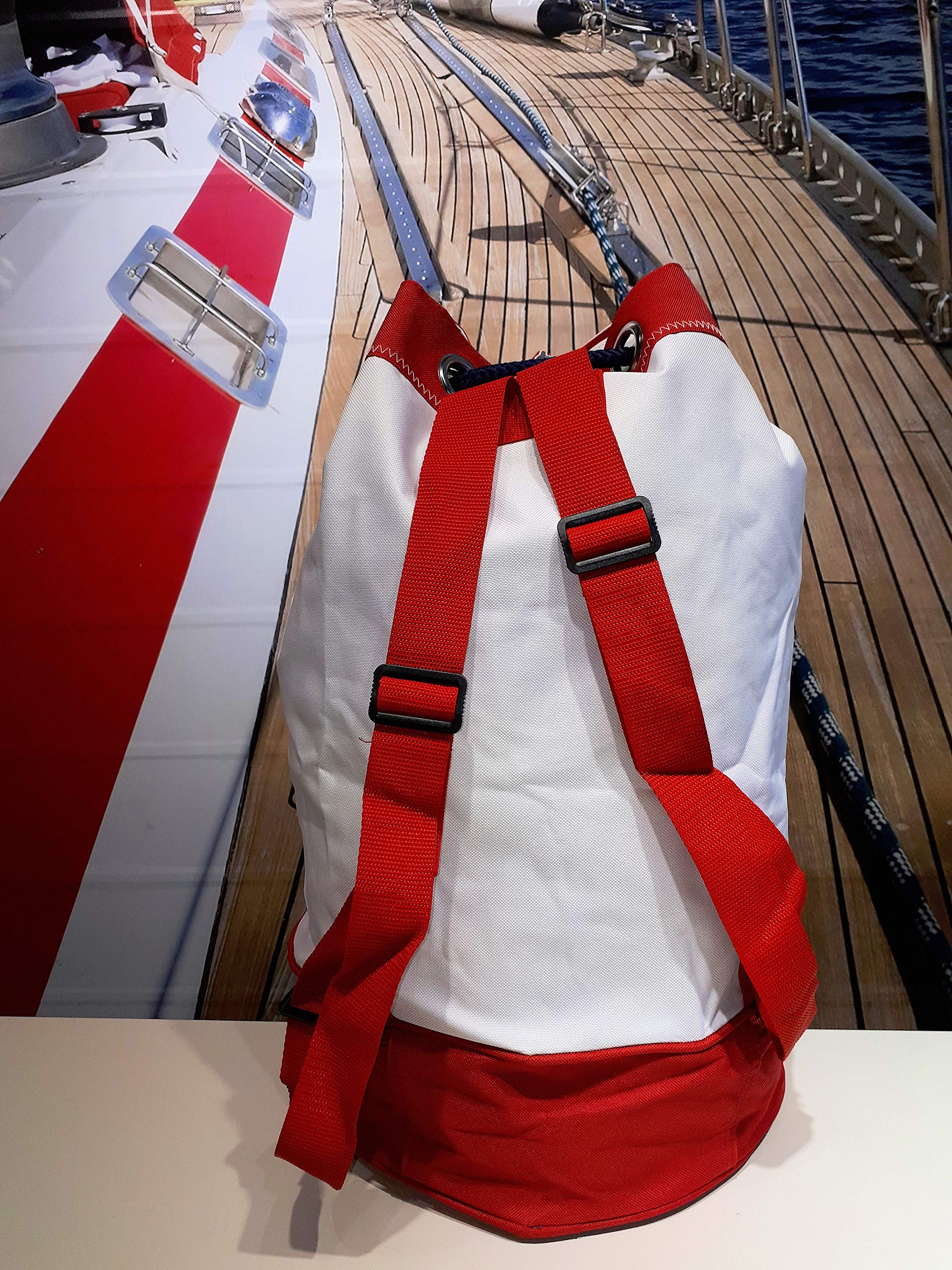 Bolsa de Marinero Portofino con Doble Fondo y Bolsillo Frontal, dotada de asa y Correas para Uso en Mochila