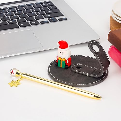 Miniatura 3 de knockno Soporte para bolígrafo y bolígrafo de cuero novedoso de Navidad bolígrafos de regalo únicos para escribir decoración de fiesta escolar Papá