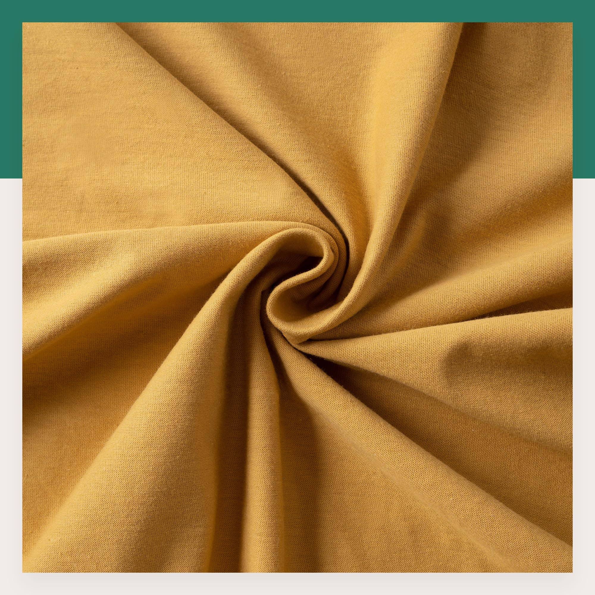 VelvetHome Prześcieradło z gumką 140x200cm 100% Bawełna czesana Jersey Jakość Premium Musztarda 140 x 200 +30