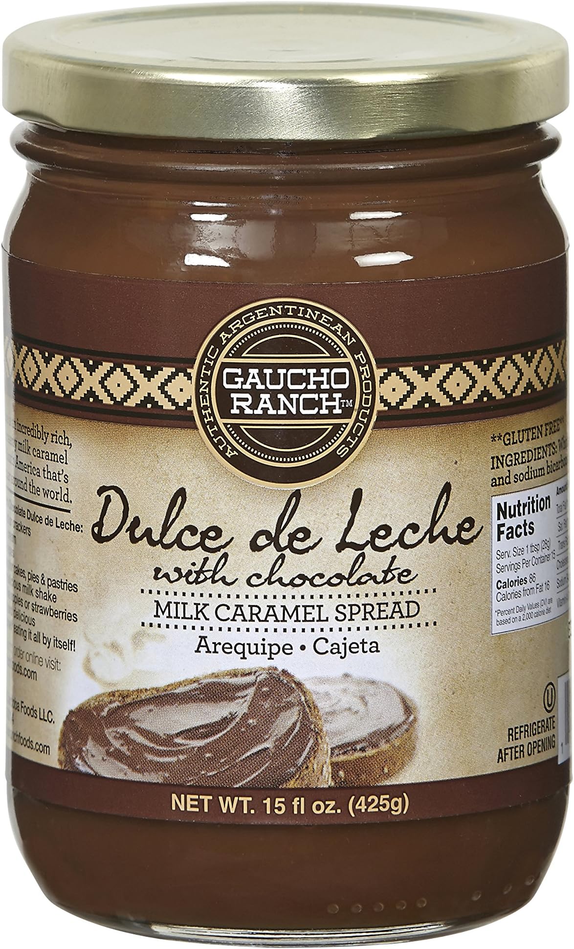 DULCE DE LECHE WITH CHOCOLATE,SPREADABLE, 15OZ