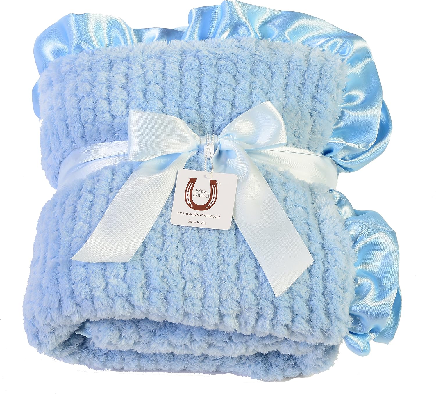 Max Daniel Baby Blue Chenille - Double Sided- Ruffle Edge 1192