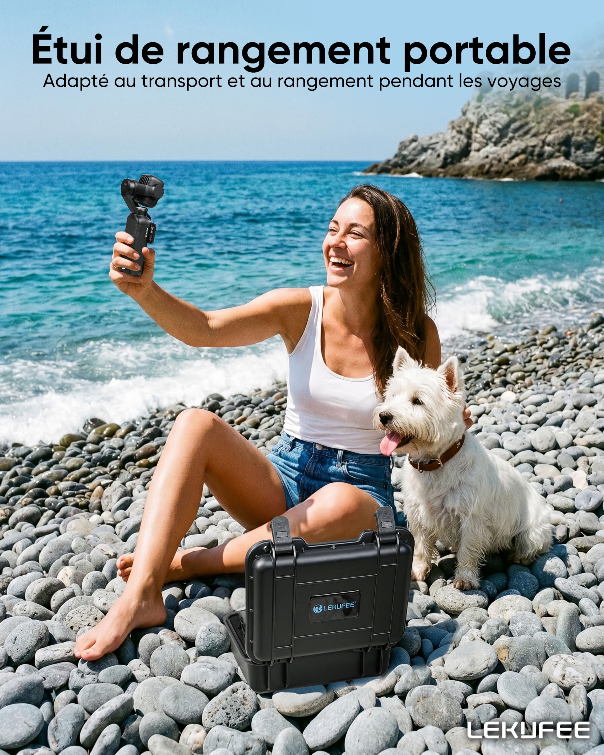 LEKUFEE Étui Rigide Étanche pour DJI Osmo Pocket 4P & Osmo Pocket 4