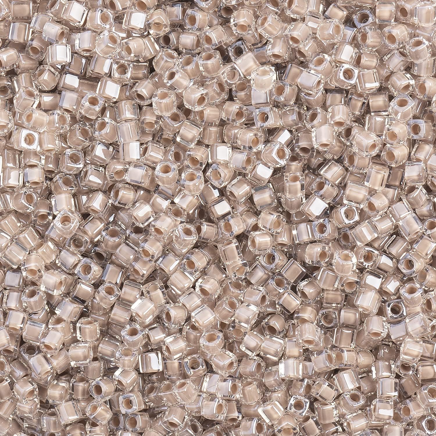 Miyuki Square/Cube Beads 1.8mm Tortilla Luster APX 20 Gram Vial Japanese Glass Beads