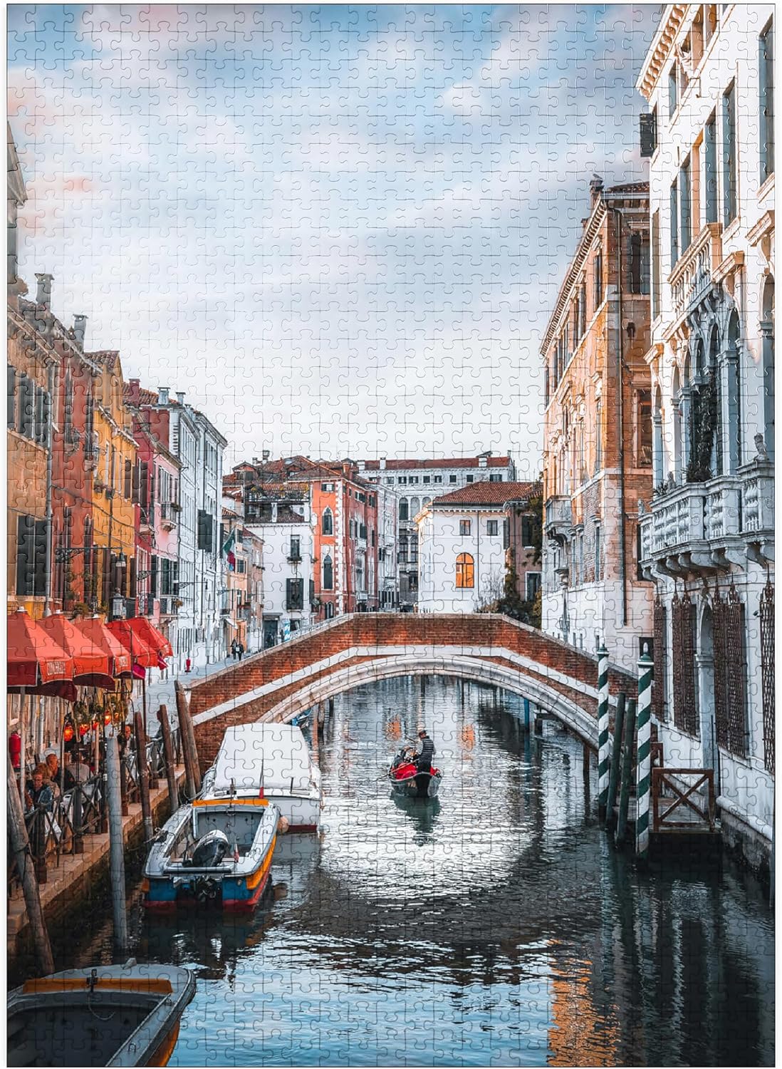 MyPuzzle Charming Venetian Canal with Bridge - Premium 1000 Piece Jigsaw Puzzle for Adults