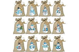 BORAMDO Christmas Burlap Christmas Party Gift Bags