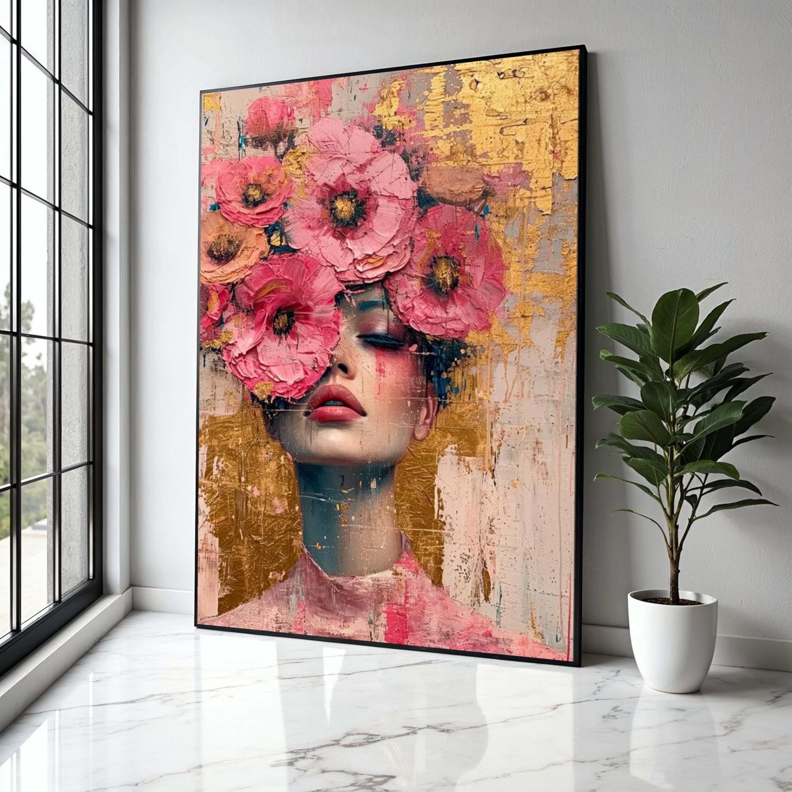 Décoration intérieure moderne avec cette toile florale prête à suspendre - 8