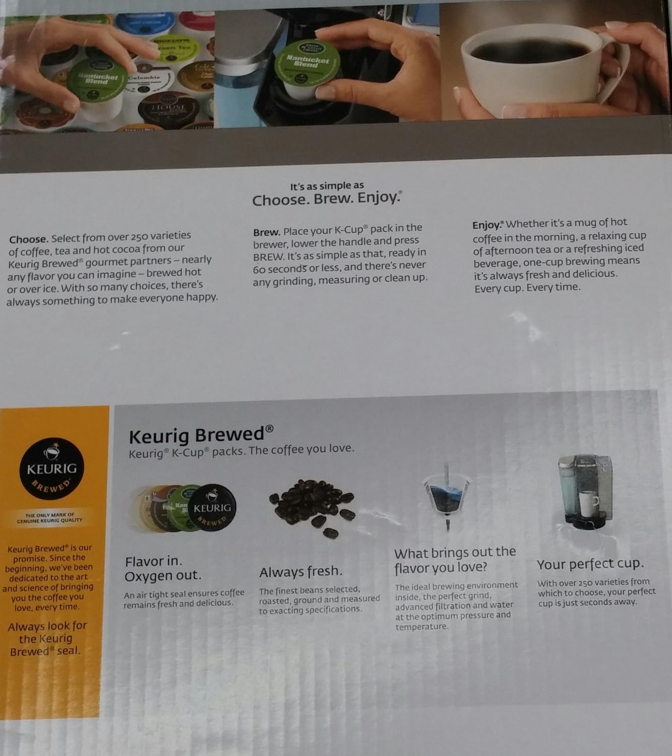 Hand inserting K-Cup into Keurig K75 Platinum