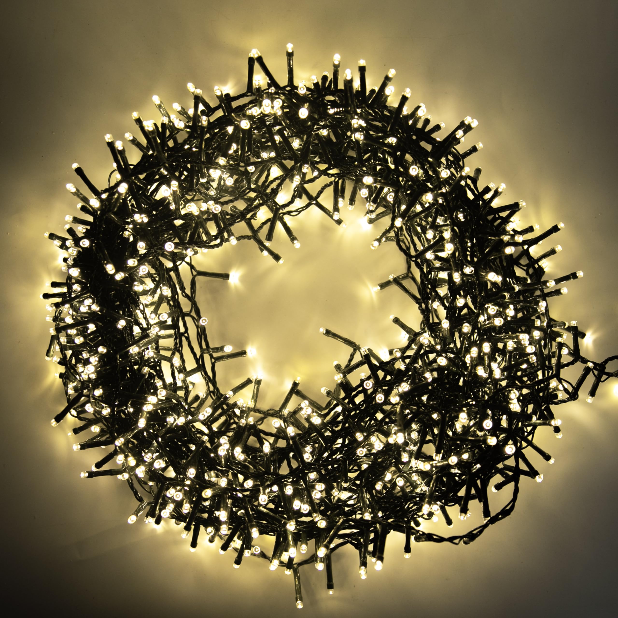 SHATCHI 1000LEDs Christmas Tree Compact Cluster Fairy Lights Multifunction 8 Light Modes, Timer Green Cable Indoor/Outdoor Low Voltage Holiday Home Decorations