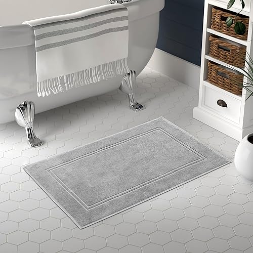 Miniatura 2 de Tens Towels Paquete de 2 tapetes de baño 100 % algodón, 20 x 32 pulgadas, súper absorbentes, calidad de hotel, lujosas, suaves y de secado rápido,