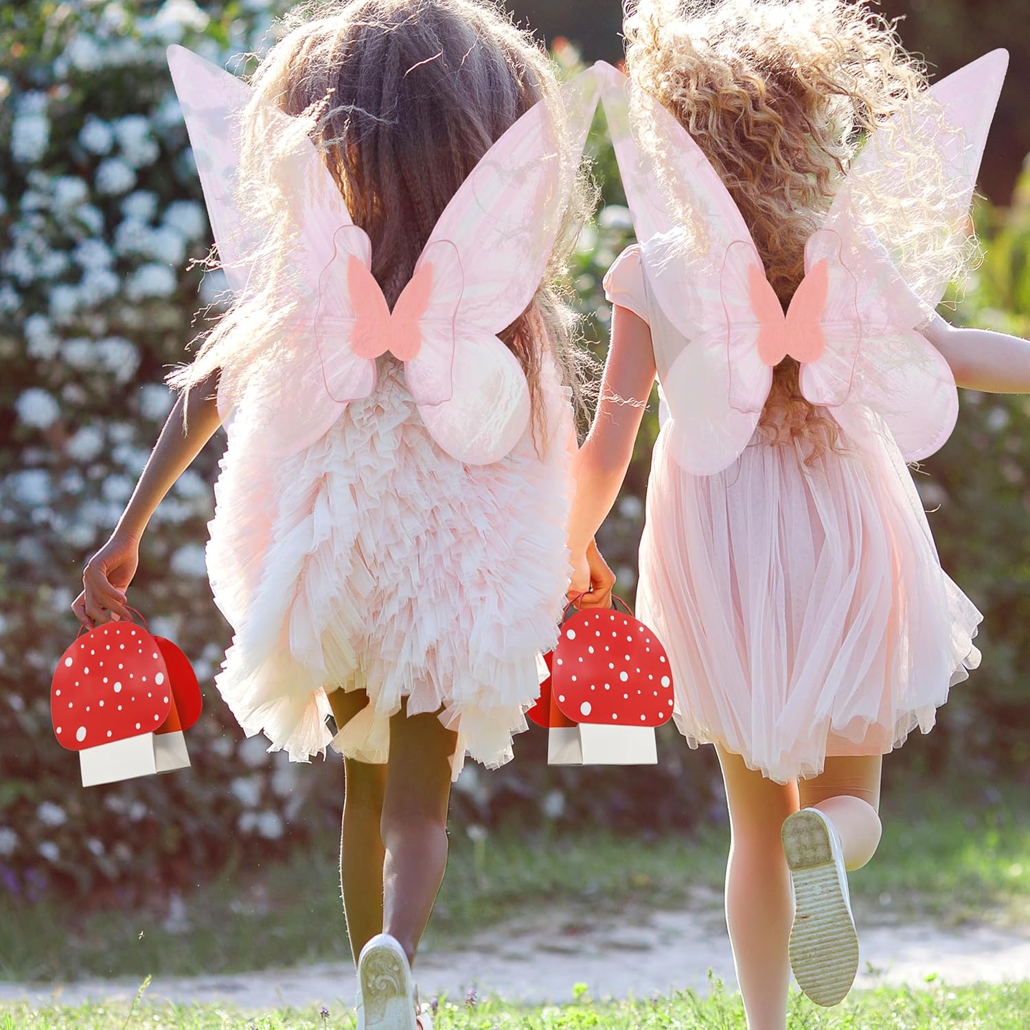 Cheerland Mushroom Party Favors Fairy Birthday Party Decorations Mushroom Gift Bags Enchanted Forest Alice in Wonderland Goodie Bag Stuffers Woodland Themed Baby Shower Tea Party Decor Supplies 4 Pcs - Image 5