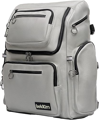 Feeldom Star - Mochila de lujo para silla de ruedas, plata ganadora, resistente al agua, nailon acolchado reforzado superresistente, apertura