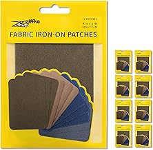 ZEFFFKA 9 Pakete Kleider-Flicken zum Aufbügeln Innen Außen Stärkster Kleber 100% Baumwolle Verschiedene Reparatur-Dekorationsset 12 Stück 3" x 4-1/4" (7,5cm x 10,5cm)