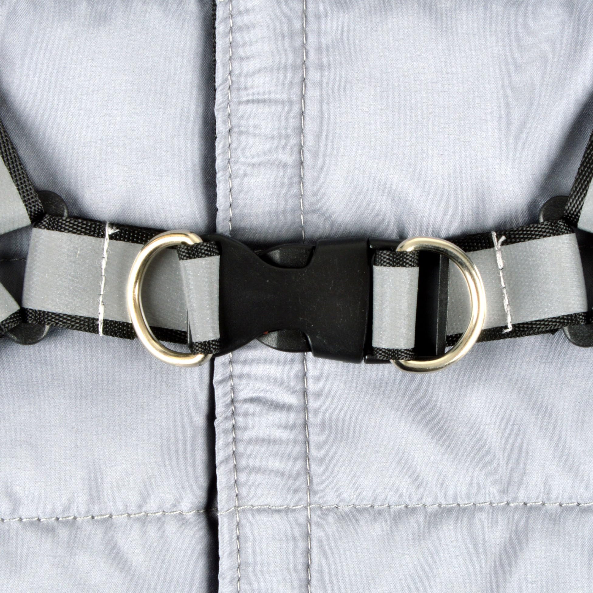 Down Jacket with Reflective Harness and Zip Up Size M/35 cm Grey, gray - Image 4