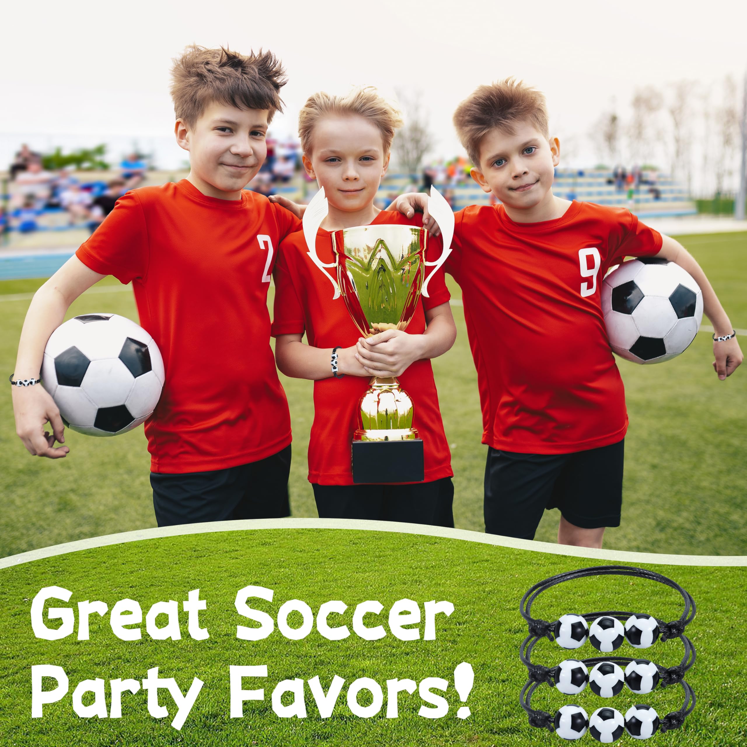 Pulseras de Fútbol Ajustables Pulseras de Tejido de Fútbol Trenzada a Mano Pulseras de Amistad para Niñas Niños Mujeres