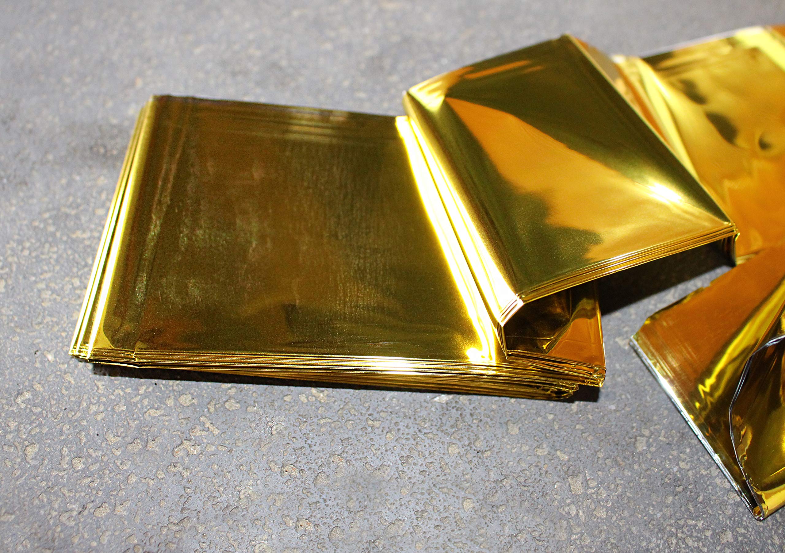 Rettungsdecken Gold/Silber 160 cm x 210 cm, 50 Stück Stück | Notfalldecke wasserdicht, Erste-Hilfe-Folie für Auto, Wandern, Camping