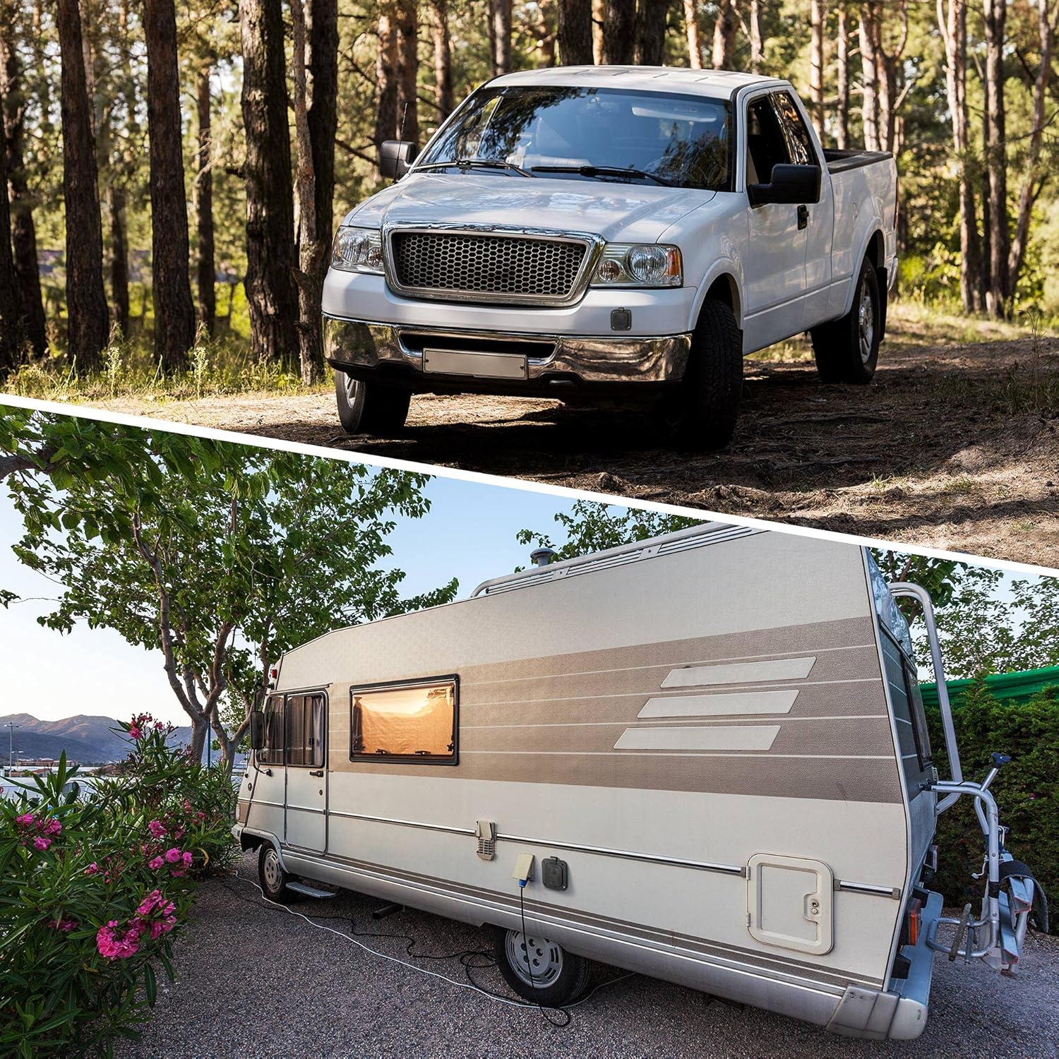 15 Amp AC Port Plug, ETL Listed Power Inlet Socket 125 Volt with 2 Inch Hole Saw Bi-Metal Hole Saw Twist Drill Bit, L Hex Wrench Waterproof Electrical Outlet Receptacle Box for Outdoor RV Travel : Automotive