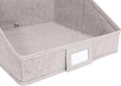 Vista 3 de Internet’s Best - Canasta de almacenamiento de tela abierta - Caja de almacenamiento para estante de armario - Organiza sábanas, mantas, toallas