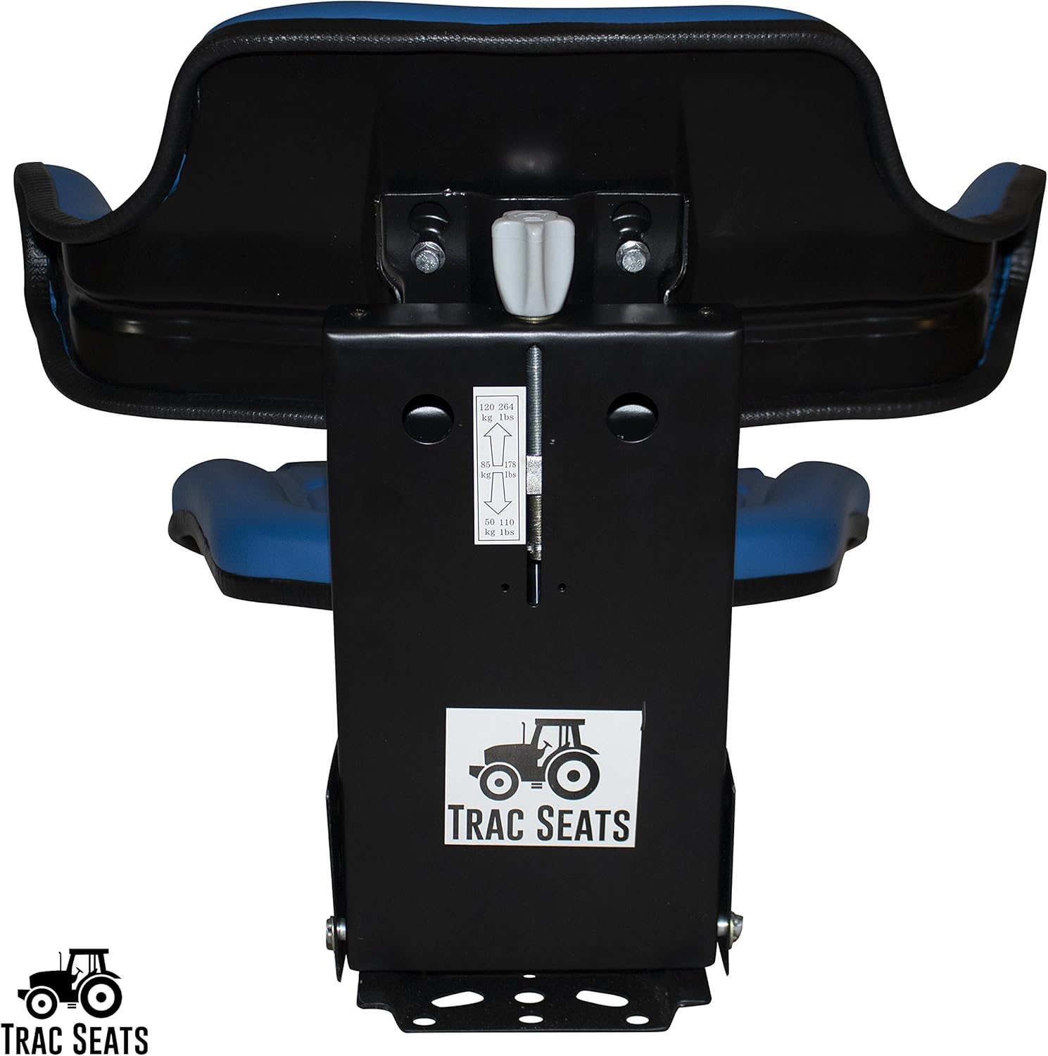 TRAC SEATS BRAND BLUE WAFFLE STYLE UNIVERSAL TRACTOR SUSPENSION SEAT WITH TILT FITS FORD/NEW HOLLAND 3900 3930 3910 5000 5100 5600 5610 5900 5910 (SAME DAY SHIPPING - Delivers in 1-4 Business days