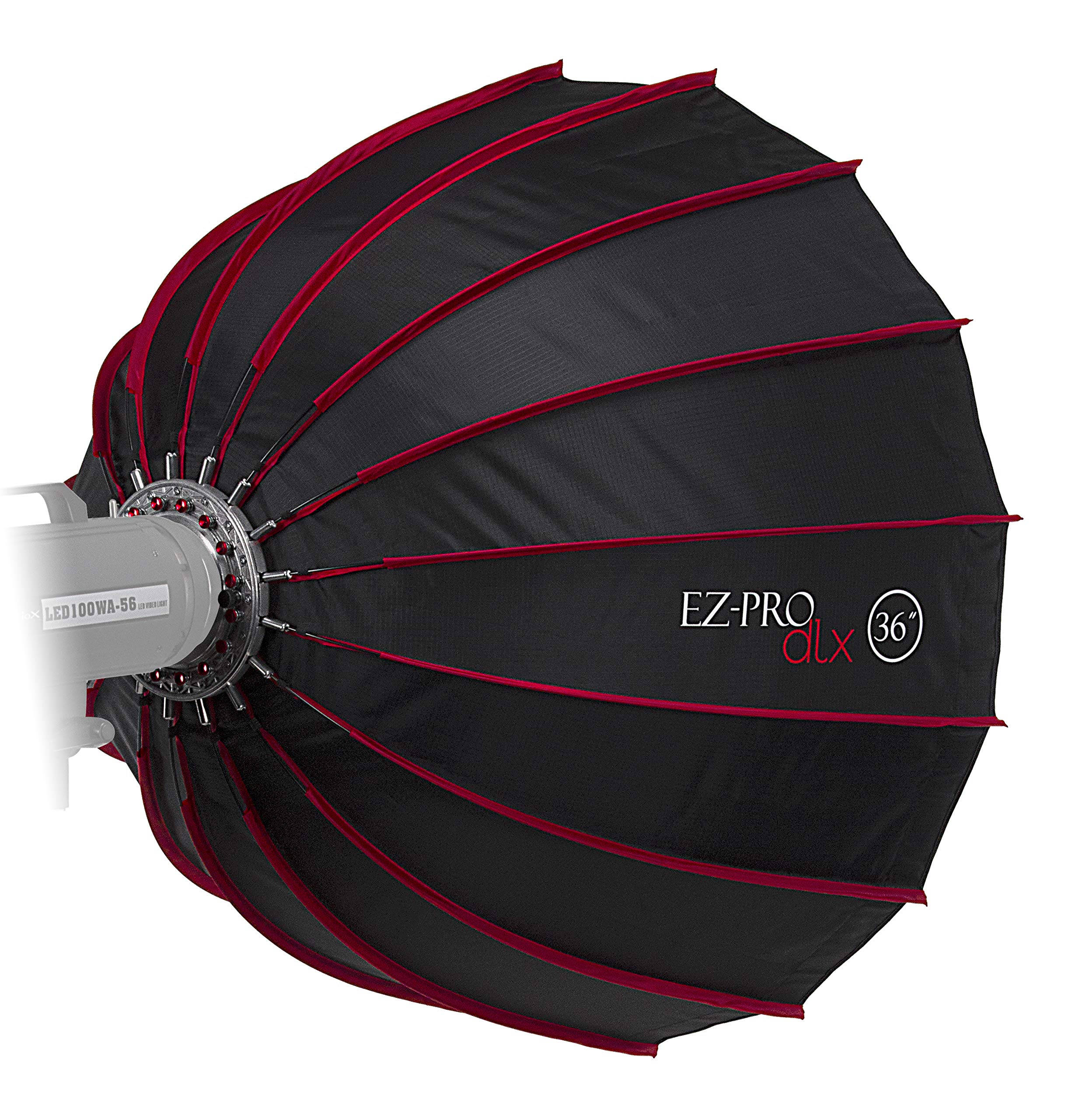 Fotodiox 36in EZ-Pro DLX Parabolic Softbox With Bowens Gemini & Calumet Travelite Compatible Speedring - Quick Collapsible 36in (90cm) Softbox With Silver Reflective Interior With Double Diffusion