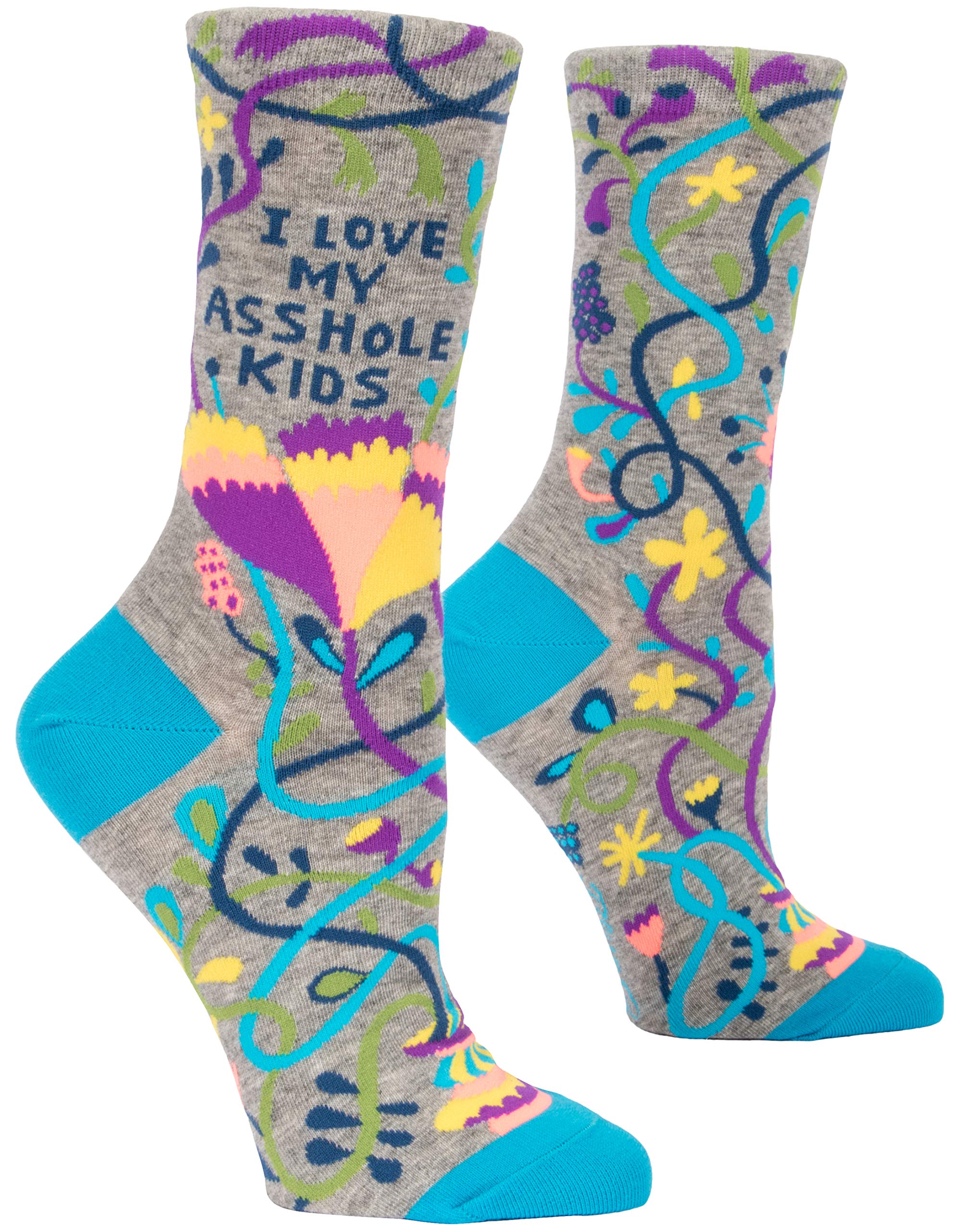 Blue Q Women's Funny Novelty Crazy Crew Socks with Sayings