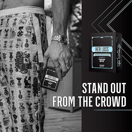 Miniatura 6 de Her Loss - Colonia de feromonas para hombre, fragancia audaz y duradera con ámbar, especias y maderas oscuras, Eau De Colonia en espray prémium para