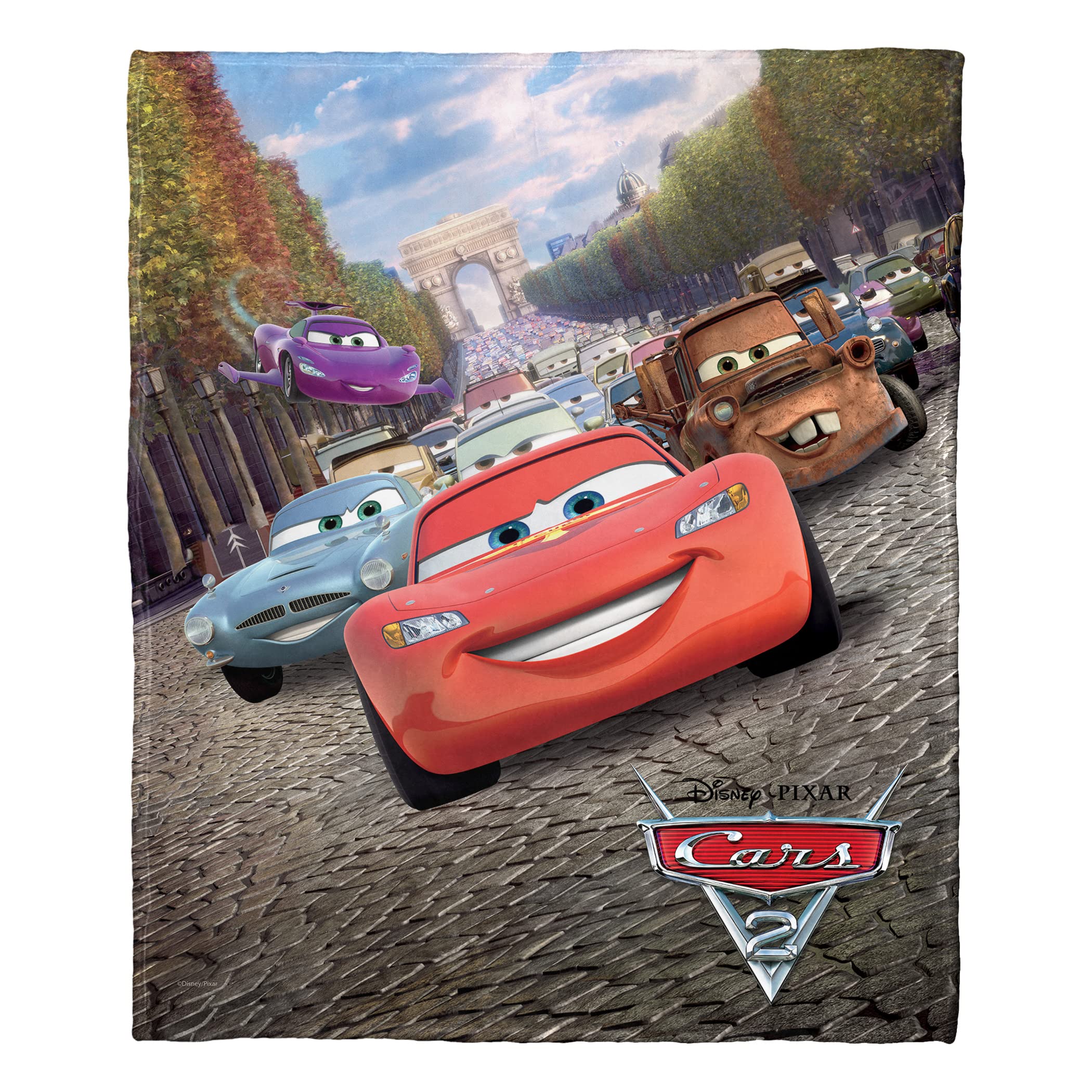 Couverture soyeuse anti-froid motif poster de rallye de voitures 127x152 cm chaude