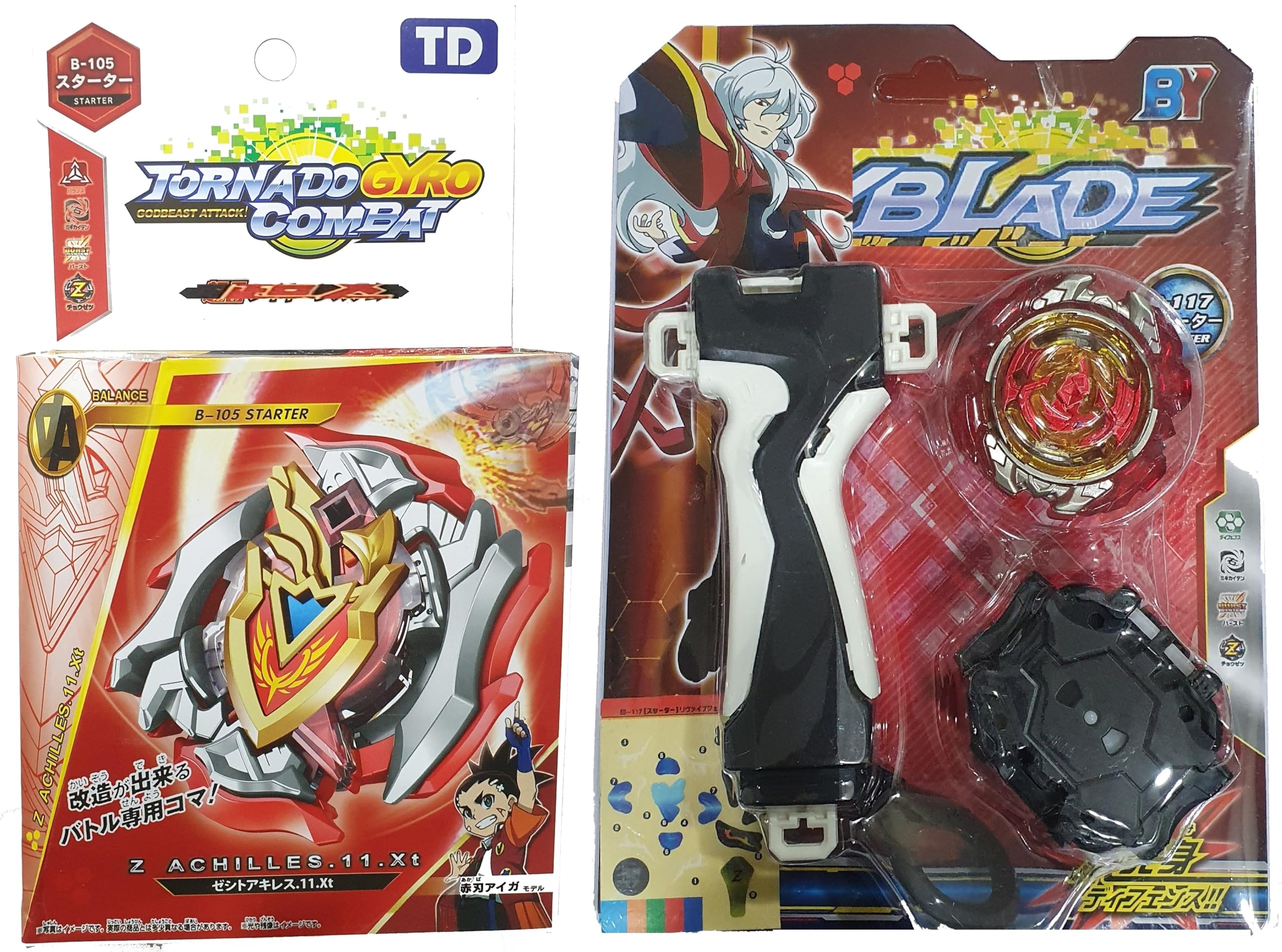 AZAD57 Spinner Series Z Achilles B-105 and Revive Phoenix B-117 Starter 2 in 1 Combo Spinning Top with Handle Launcher V2 (B0DFCLVZ5J) Amazon Price History, Amazon Price Tracker