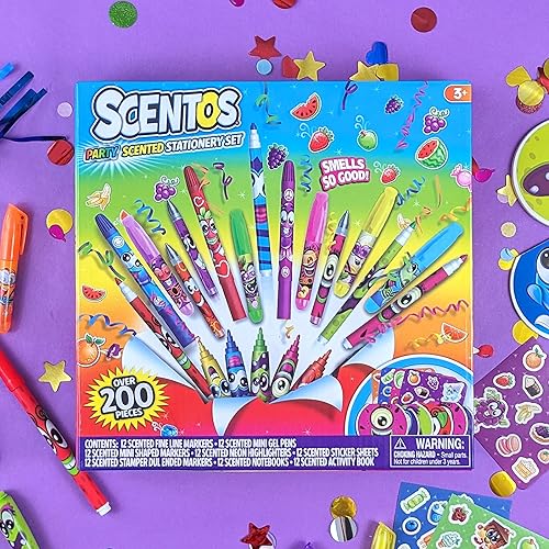Scentos Más de 200 marcadores perfumados para fiestas en una caja y más para fiestas de cumpleaños, eventos escolares y familiares para niños con