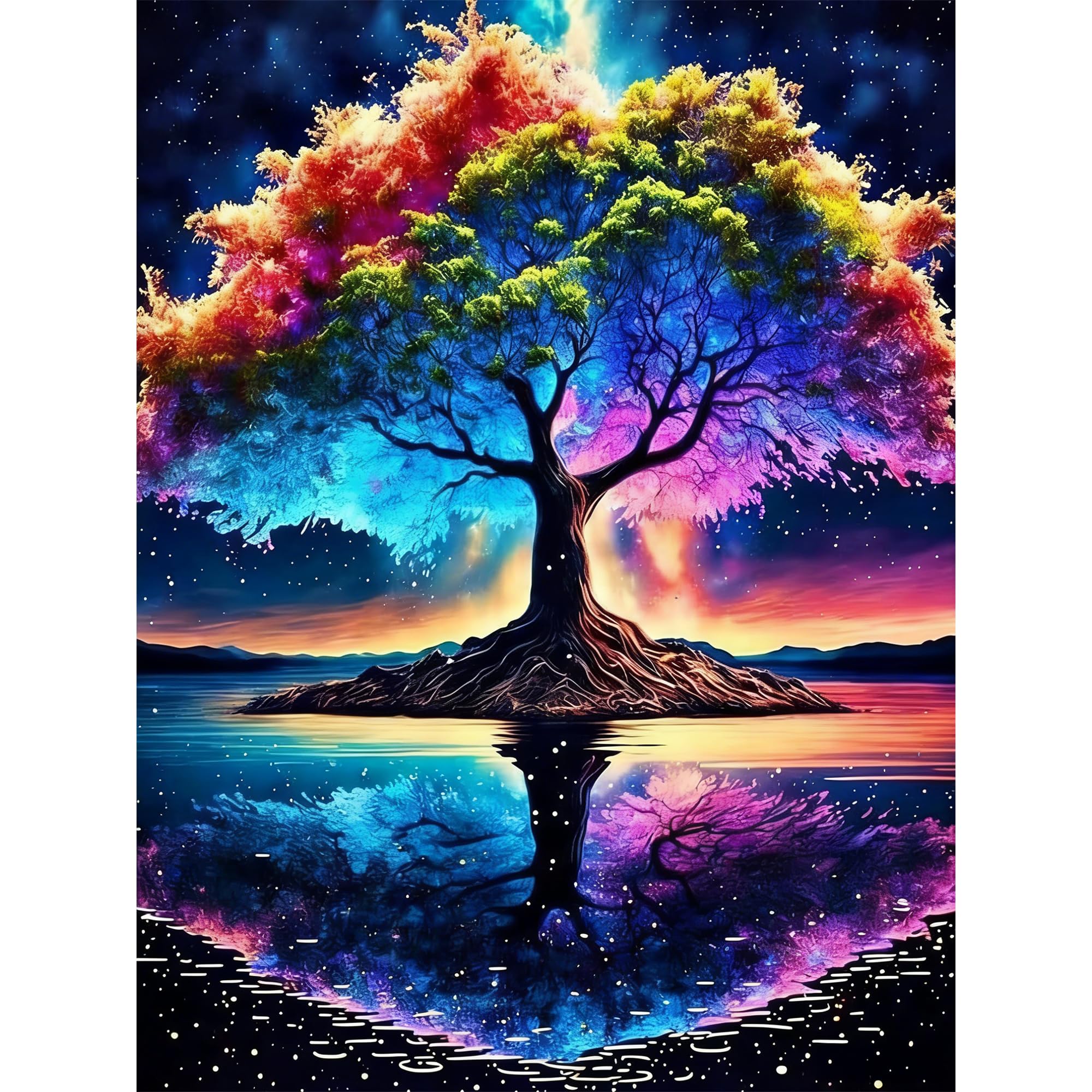ARVINKEY DIY 5D Diamond Painting Kit, Full Drill Paint by Numbers Embroidery Cross Stitch Arts Craft Canvas, Tree of Life Rhinestone Crystal Drawing Gift for Adults Kids, 16"X12"