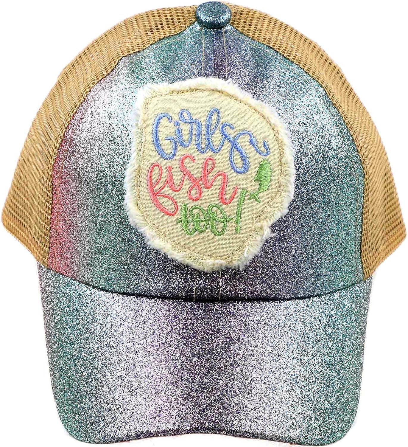 C.C Kids 2-5 Ponytail Messy Buns Ponycaps Baseball Visor Cap Hat
