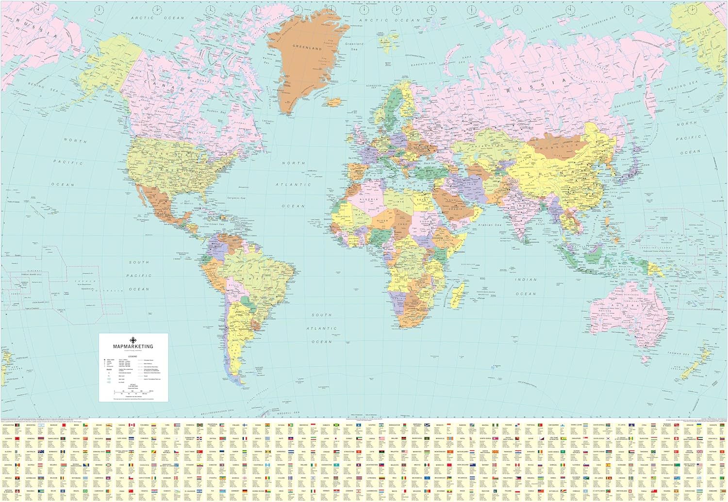 Map Of The World Poster Large Laminated World Map Poster 120cm W 91Ga3DCbn1L. AC SL1500 